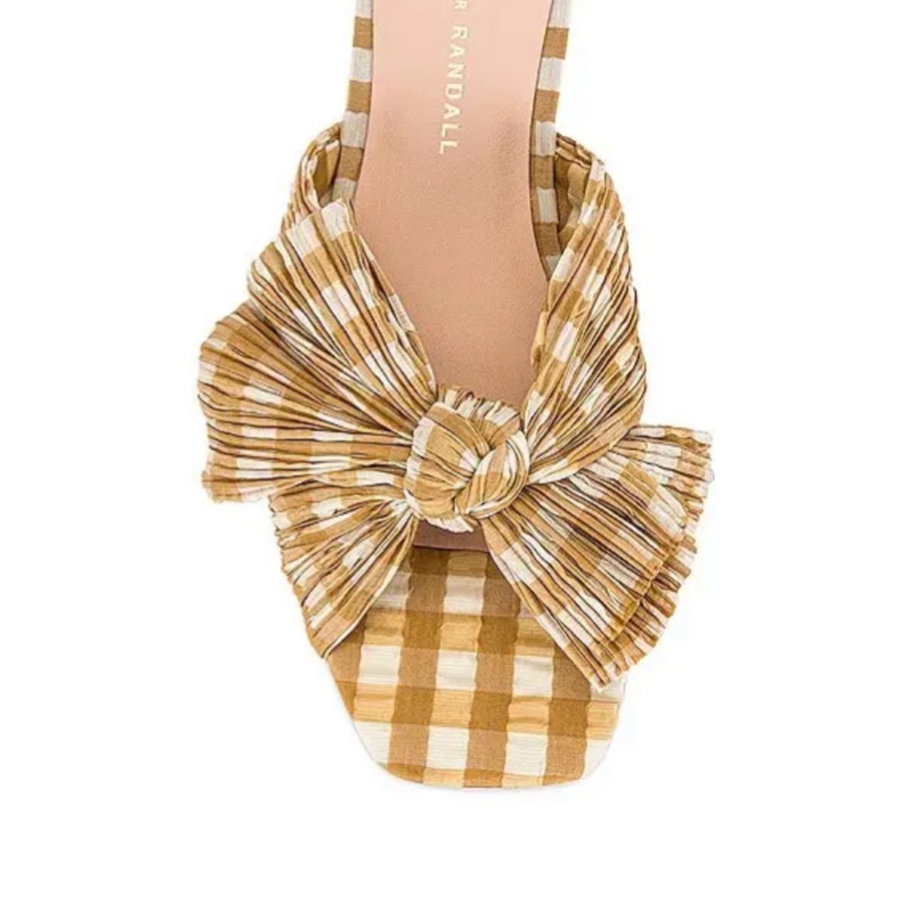 Loeffler Randall Daphne Mules - Mustard Checked - Picture 4 of 9